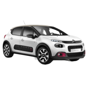 Citroën C3 bianca, vista frontale.